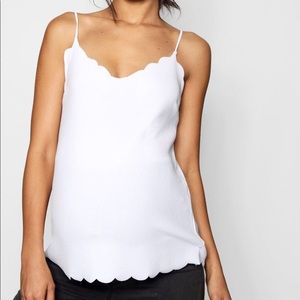 Maternity Crepe Scalloped Hem Cami Top